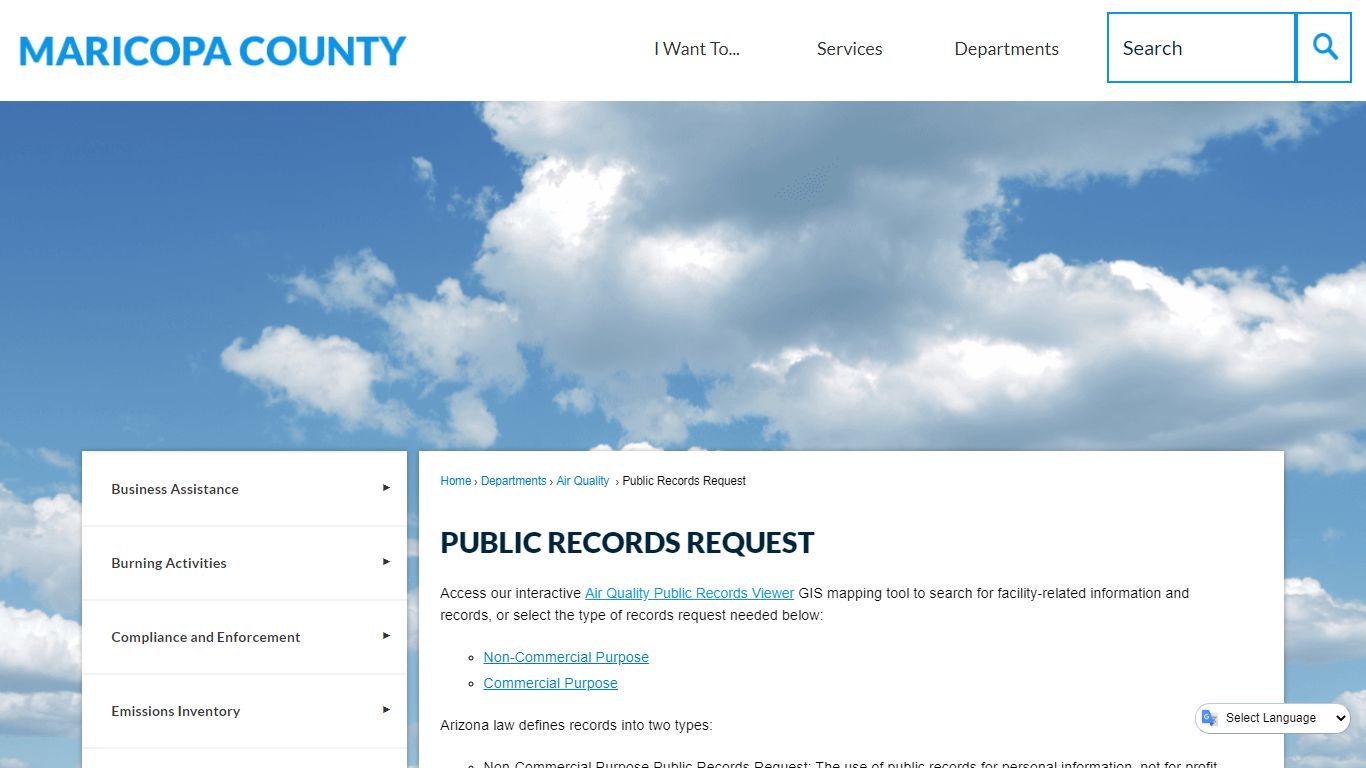 Public Records Request | Maricopa County, AZ